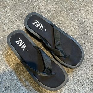 Zara platform flip flops